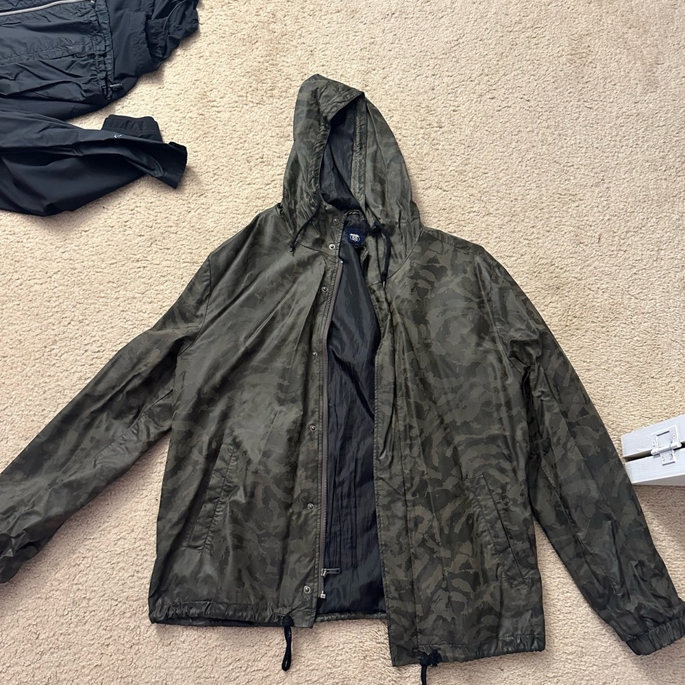 Camouflage trench coat